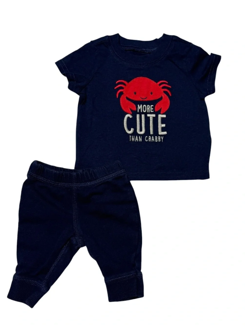 Carter's Baby Boy Blue Crabby Outfit Size Newborn